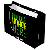 MODERNE BEWERKBARE EENVOUDIGE ZWARTE AFBEELDINGSTE GROOT CADEAUZAKJE (Voorkant Gekanteld)