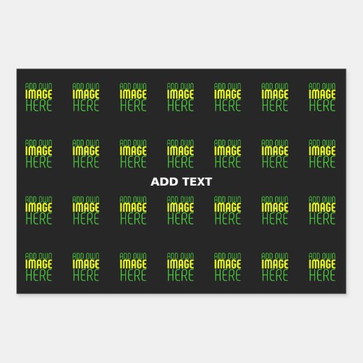 MODERNE BEWERKBARE EENVOUDIGE ZWARTE AFBEELDINGSTE INPAKPAPIER VEL (Voorkant)