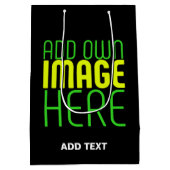 MODERNE BEWERKBARE EENVOUDIGE ZWARTE AFBEELDINGSTE MEDIUM CADEAUZAKJE (Achterkant)