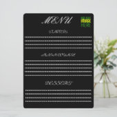 MODERNE BEWERKBARE EENVOUDIGE ZWARTE AFBEELDINGSTE MENU (Staand voorkant)