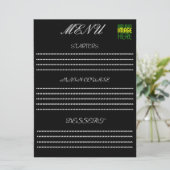 MODERNE BEWERKBARE EENVOUDIGE ZWARTE AFBEELDINGSTE MENU (Staand voorkant)