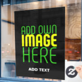 MODERNE BEWERKBARE EENVOUDIGE ZWARTE AFBEELDINGSTE RAAMSTICKER (Cafe Raam)