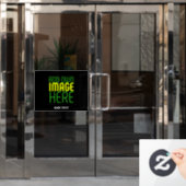 MODERNE BEWERKBARE EENVOUDIGE ZWARTE AFBEELDINGSTE RAAMSTICKER (Kantoordeur)