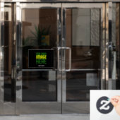 MODERNE BEWERKBARE EENVOUDIGE ZWARTE AFBEELDINGSTE RAAMSTICKER (Kantoordeur)