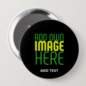 MODERNE BEWERKBARE EENVOUDIGE ZWARTE AFBEELDINGSTE RONDE BUTTON 4,0 CM (Voorkant /achterkant)
