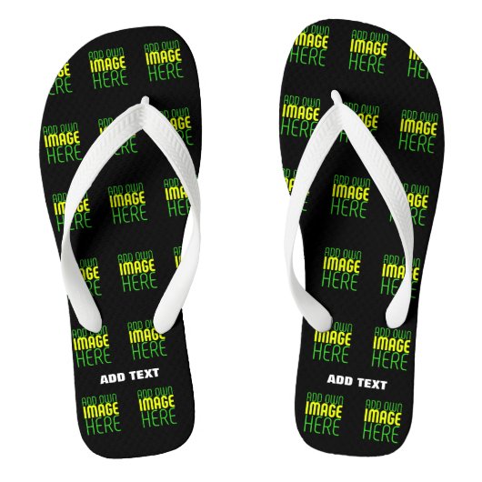 MODERNE BEWERKBARE EENVOUDIGE ZWARTE AFBEELDINGSTE TEENSLIPPERS (Voetbed)