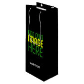 MODERNE BEWERKBARE EENVOUDIGE ZWARTE AFBEELDINGSTE WIJN CADEAUTAS (Voorkant Gekanteld)