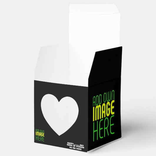 MODERNE BEWERKBARE EENVOUDIGE ZWARTE AFSBEELDING T BEDANKDOOSJES (Geopend)