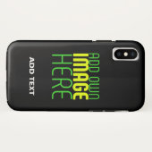 MODERNE BEWERKBARE EENVOUDIGE ZWARTE AFSBEELDING T Case-Mate iPhone CASE (Achterkant (horizontaal))