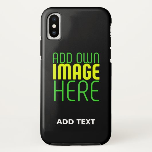 MODERNE BEWERKBARE EENVOUDIGE ZWARTE AFSBEELDING T Case-Mate iPhone CASE (Achterkant)