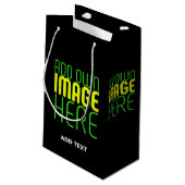 MODERNE BEWERKBARE EENVOUDIGE ZWARTE AFSBEELDING T KLEIN CADEAUZAKJE (Achterkant Gekanteld)