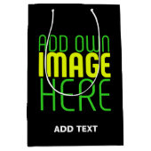 MODERNE BEWERKBARE EENVOUDIGE ZWARTE AFSBEELDING T MEDIUM CADEAUZAKJE (Voorkant)