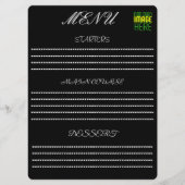 MODERNE BEWERKBARE EENVOUDIGE ZWARTE AFSBEELDING T MENU (Voorkant)