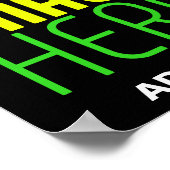 MODERNE BEWERKBARE EENVOUDIGE ZWARTE AFSBEELDING T POSTER (Hoek)