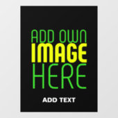 MODERNE BEWERKBARE EENVOUDIGE ZWARTE AFSBEELDING T RAAMSTICKER (Vel)