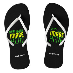 MODERNE BEWERKBARE EENVOUDIGE ZWARTE AFSBEELDING T TEENSLIPPERS