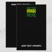 MODERNE BEWERKBARE EENVOUDIGE ZWARTE AFSBEELDINGST BRIEFPAPIER (Voorkant / Achterkant)