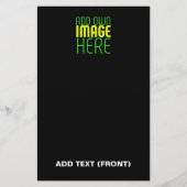 MODERNE BEWERKBARE EENVOUDIGE ZWARTE AFSBEELDINGST BRIEFPAPIER (Voorkant)