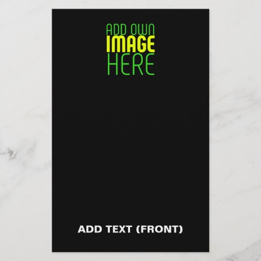 MODERNE BEWERKBARE EENVOUDIGE ZWARTE AFSBEELDINGST BRIEFPAPIER (Voorkant)