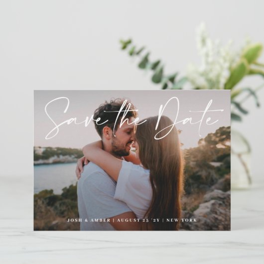 Moderne bewerkbare foto QR code | De Kaart Datum o (Staand voorkant)