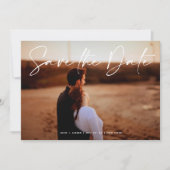 Moderne bewerkbare foto QR code - Save The Date Ka Kaart (Voorkant)