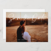 Moderne bewerkbare foto QR code - Save The Date Ka Kaart (Voorkant / Achterkant)