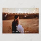 Moderne bewerkbare foto QR code - Save The Date Ka Kaart (Voorkant)