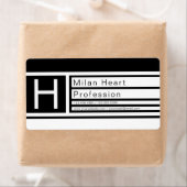 Moderne bewerkbare geometrische zwart-wit etiket (Insitu)