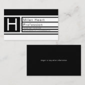 Moderne bewerkbare geometrische zwart-wit visitekaartje (Voorkant / Achterkant)