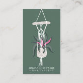 Moderne, bewerkbare, groene huis plant binnenste d visitekaartje (Voorkant)