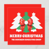 Moderne bewerkbare kerstbomen voor bedrijven feestdagenkaart (Voorkant / Achterkant)