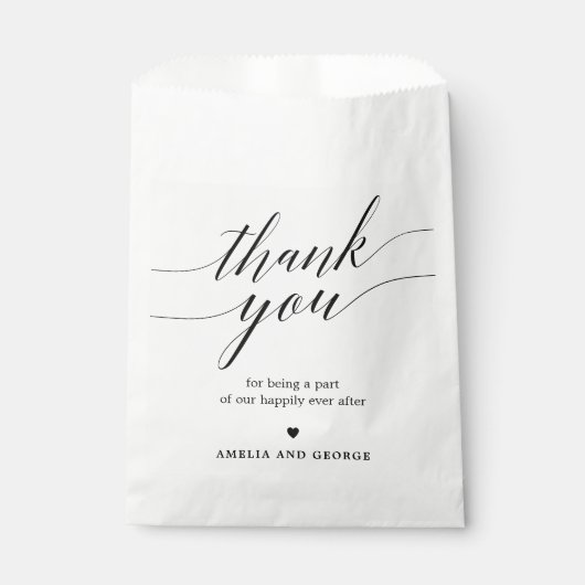 Moderne bewerkbare kleur bedankzakje (Voorkant)