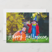 Moderne bewerkbare kleur Happy Halloween-fotokaart Kaart (Voorkant)