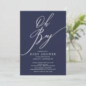 Moderne bewerkbare kleur Tribal Oh Boy Baby shower Kaart (Staand voorkant)