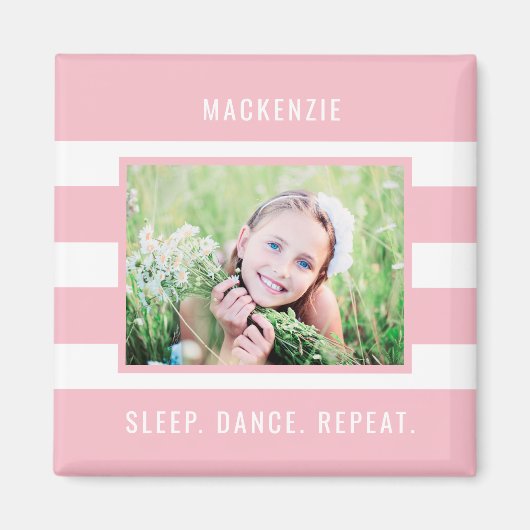 Moderne bewerkbare kleurenfoto-magneet met strepen magneet (Voorkant)