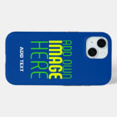 MODERNE BEWERKBARE KOBALT BLAUW AFBEELDING TEKST S Case-Mate iPhone CASE (Achterkant (horizontaal))