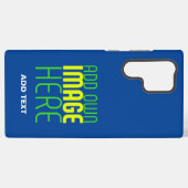 MODERNE BEWERKBARE KOBALT BLAUW AFBEELDING TEKST S SAMSUNG GALAXY HOESJE (Achterkant horizontaal)