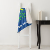 MODERNE BEWERKBARE KOBALT BLAUW AFBEELDING TEKST S SHERPA DEKEN (In situ)