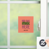 MODERNE BEWERKBARE KORAAL ORANJE AFBEELDINGSTEKST  RAAMSTICKER (Huis)