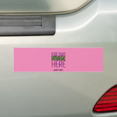 MODERNE BEWERKBARE LIEF ROZE AFBEELDING TEKST SJAB BUMPERSTICKER (Op auto)