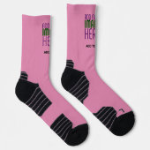 MODERNE BEWERKBARE LIEF ROZE AFBEELDING TEKST SJAB SOKKEN (Rechts)