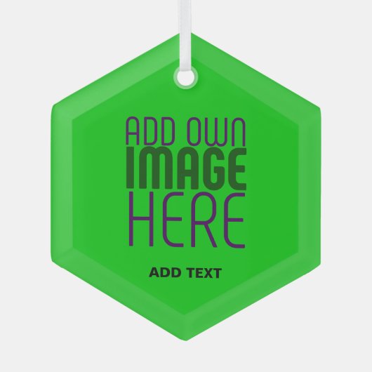 MODERNE BEWERKBARE LIME GROENE AFBEELDING TEKST SJ GLAS ORNAMENT (Voorkant)