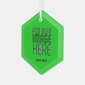 MODERNE BEWERKBARE LIME GROENE AFBEELDING TEKST SJ GLAS ORNAMENT (Voorkant links)