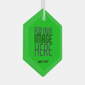 MODERNE BEWERKBARE LIME GROENE AFBEELDING TEKST SJ GLAS ORNAMENT (Voorkant Rechts)