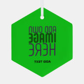 MODERNE BEWERKBARE LIME GROENE AFBEELDING TEKST SJ GLAS ORNAMENT (Achterkant)