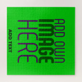 MODERNE BEWERKBARE LIME GROENE AFBEELDING TEKST SJ LEGPUZZEL (Horizontaal)