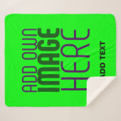 MODERNE BEWERKBARE LIME GROENE AFBEELDING TEKST SJ SHERPA DEKEN (Voorkant (horizontaal))