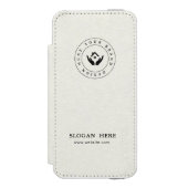 Moderne bewerkbare logo | QR-code en tekst Incipio iPhone Portemonnee Hoesje (Voorkant Agenda)