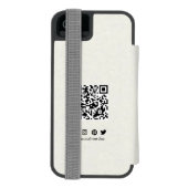 Moderne bewerkbare logo | QR-code en tekst Incipio iPhone Portemonnee Hoesje (Agenda Achterkant)