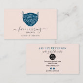 Moderne bewerkbare maskeerzijde voor ontwerperroze visitekaartje (Voorkant / Achterkant)